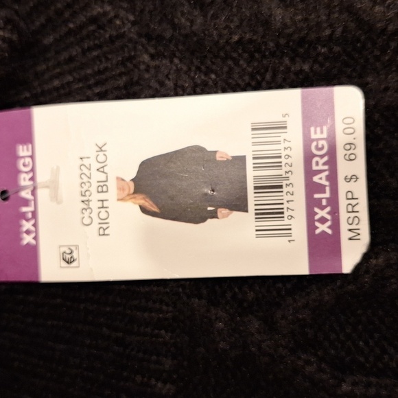 Z  Vince Camuto solid black 3/4 sleeve plus size pullover sweater XXL NWT - Picture 4 of 7